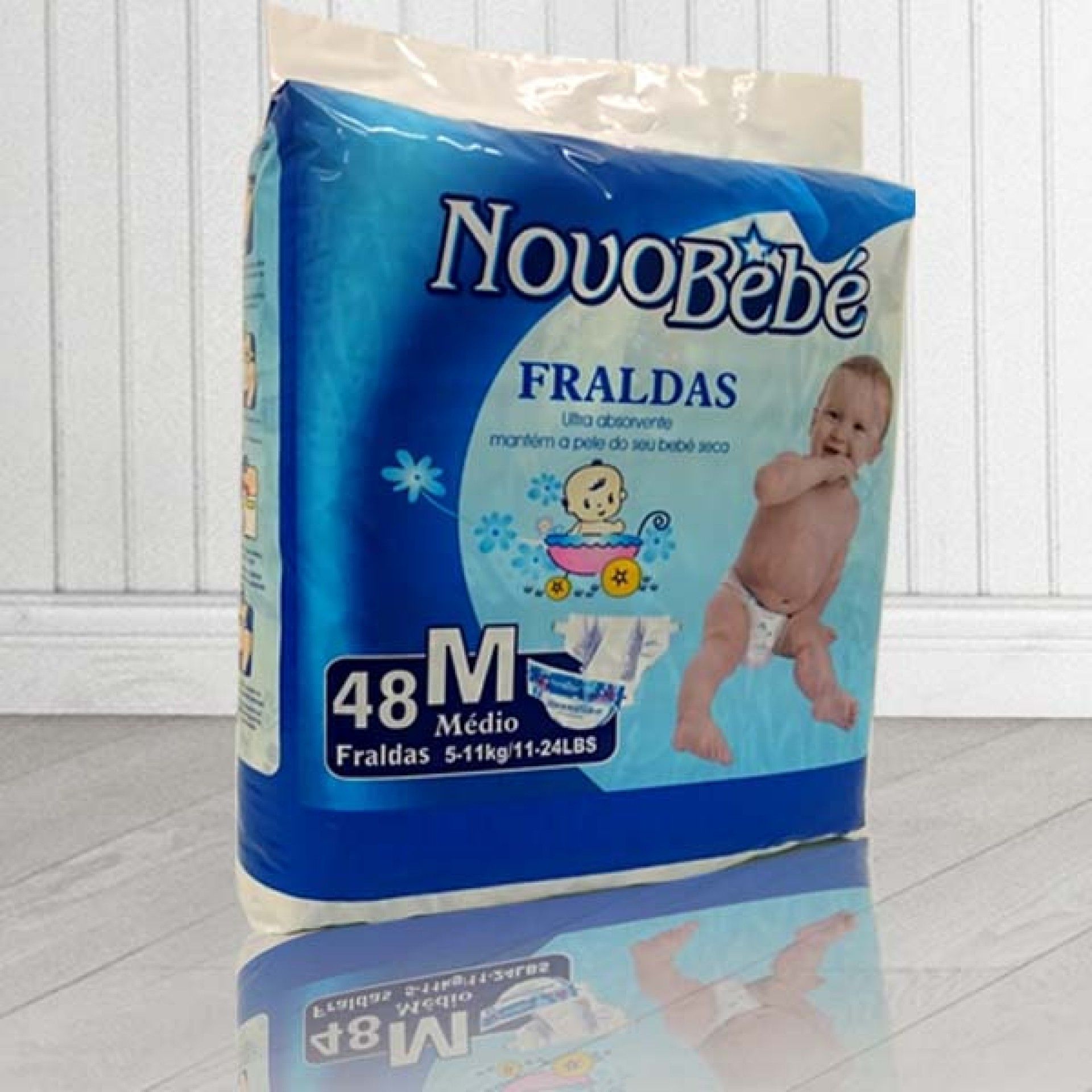 Fraldas novobebe medio 5-11kg 48un