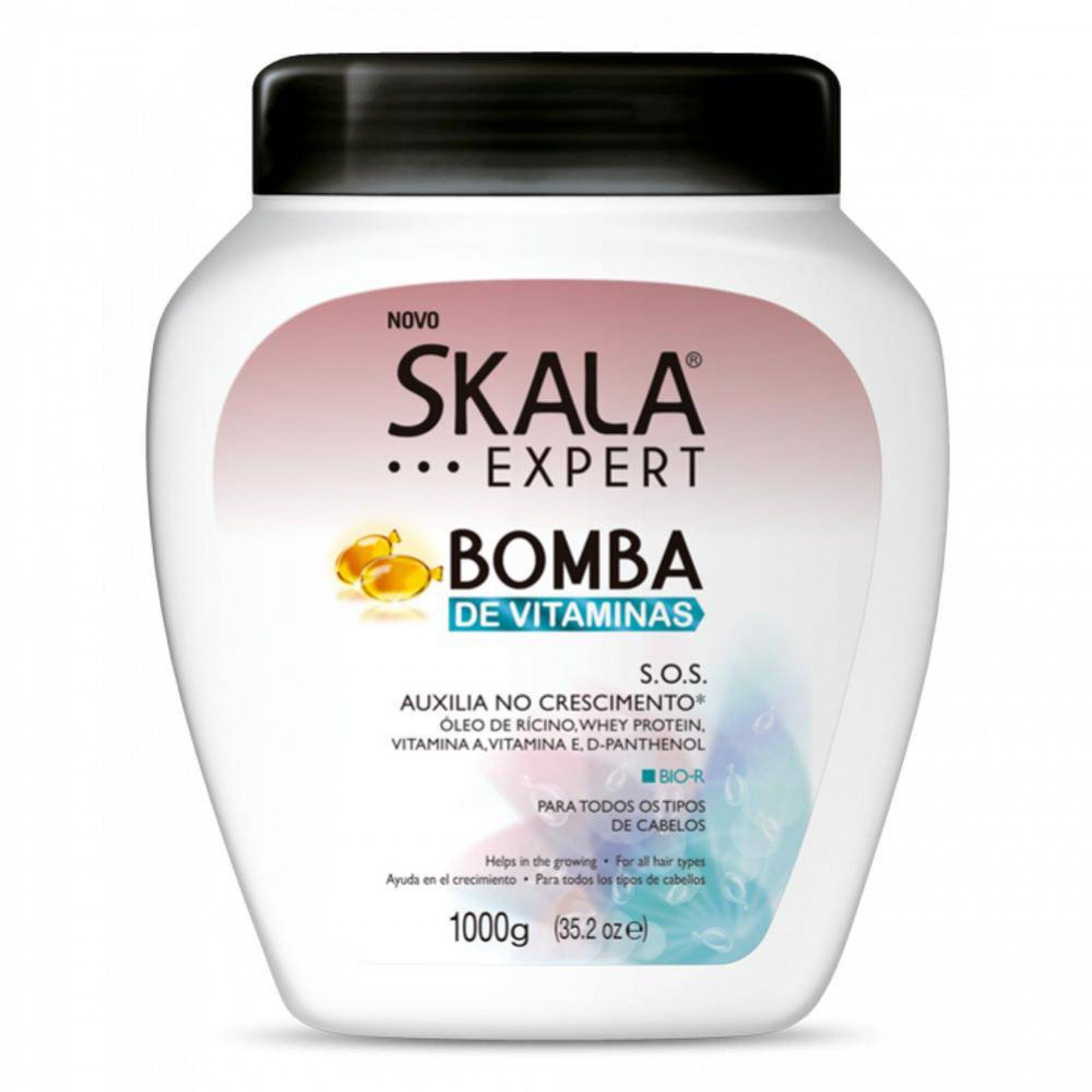 Creme pentear skala bomba vitaminas 1000ml oleo ricino
