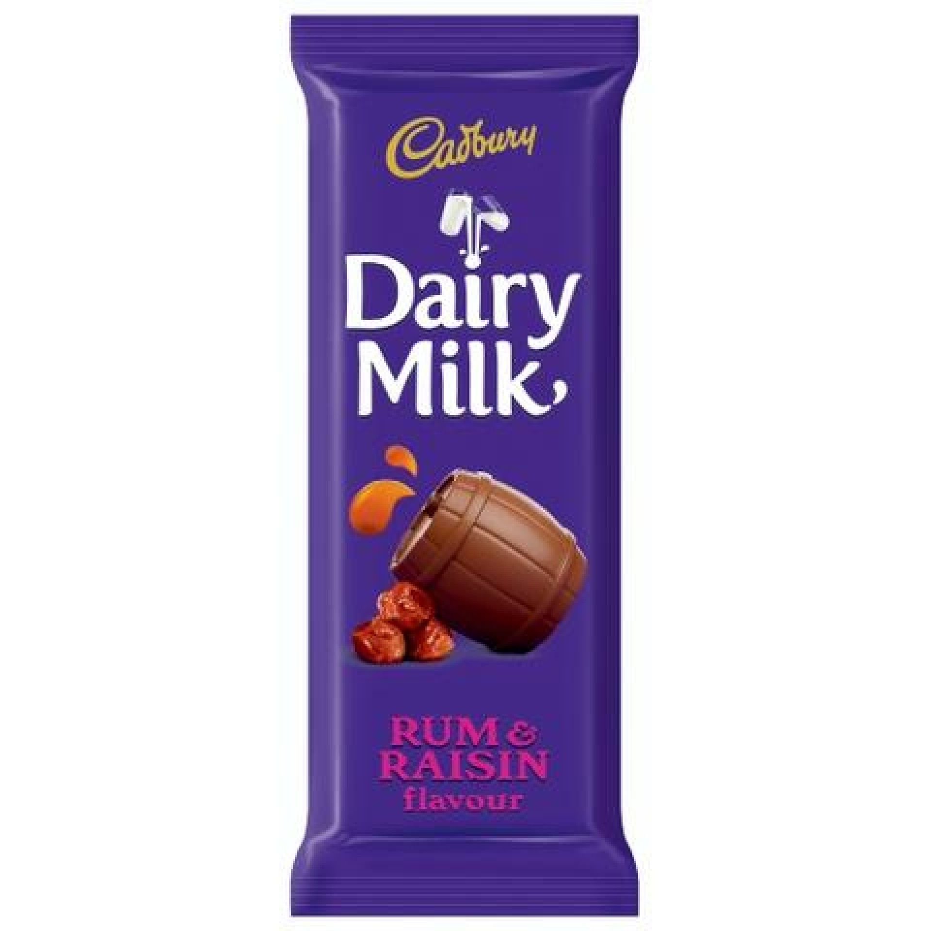 Chocolate cadbury dairy milk 80gr rum&raisin