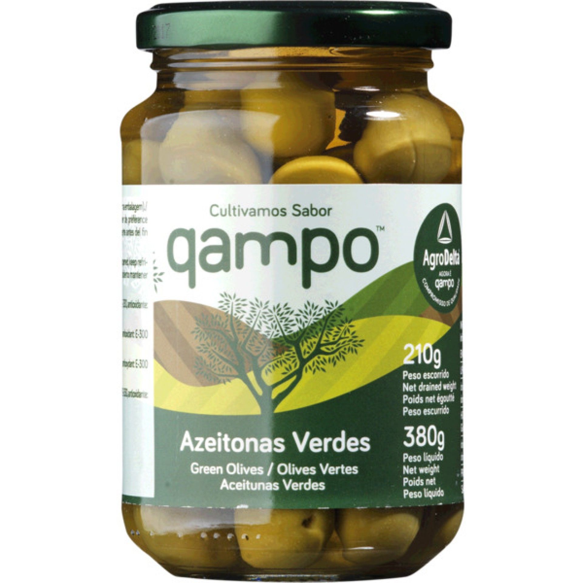 Azeitona verde qampo frasco 210gr