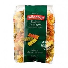 Massa espirais tricolor milaneza 500gr