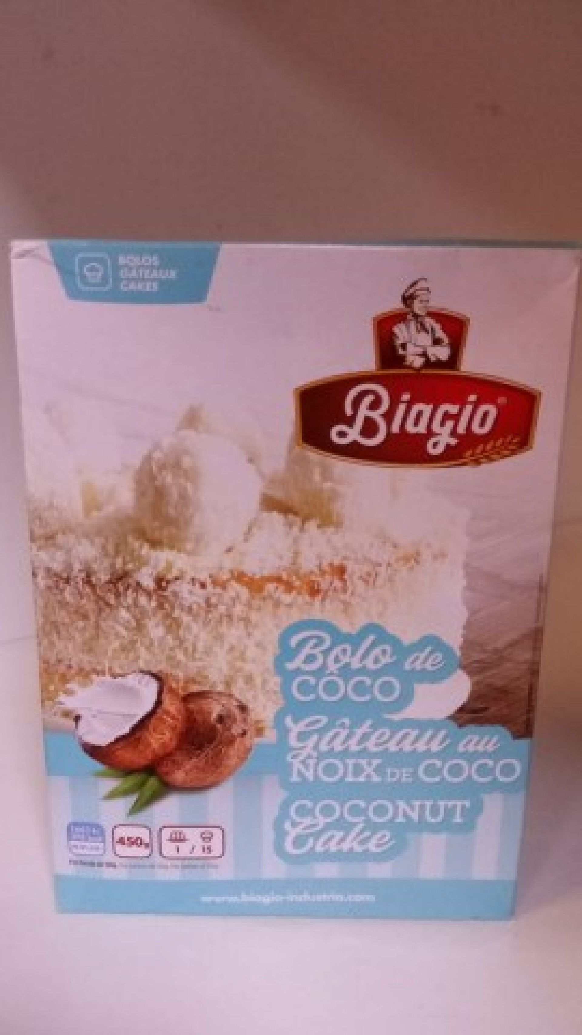 Preparado p/bolo biagio 450gr coco