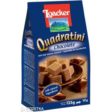 Bolachas loacker quadratini 125gr chocolate