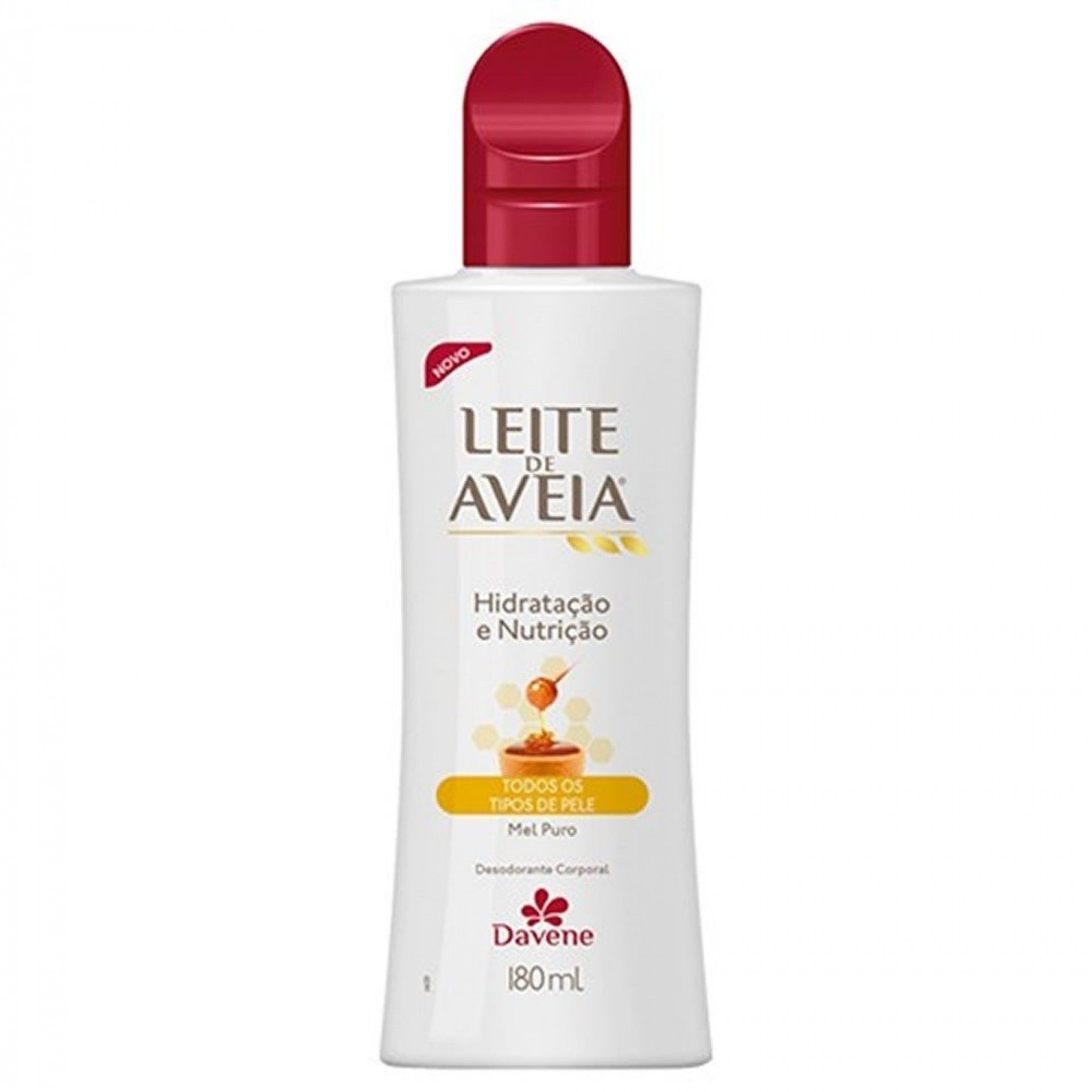 Leite corporal aveia davene 180ml mel puro
