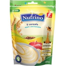 Farinha lactea nutrino 200gr 5 cereais c/fruta