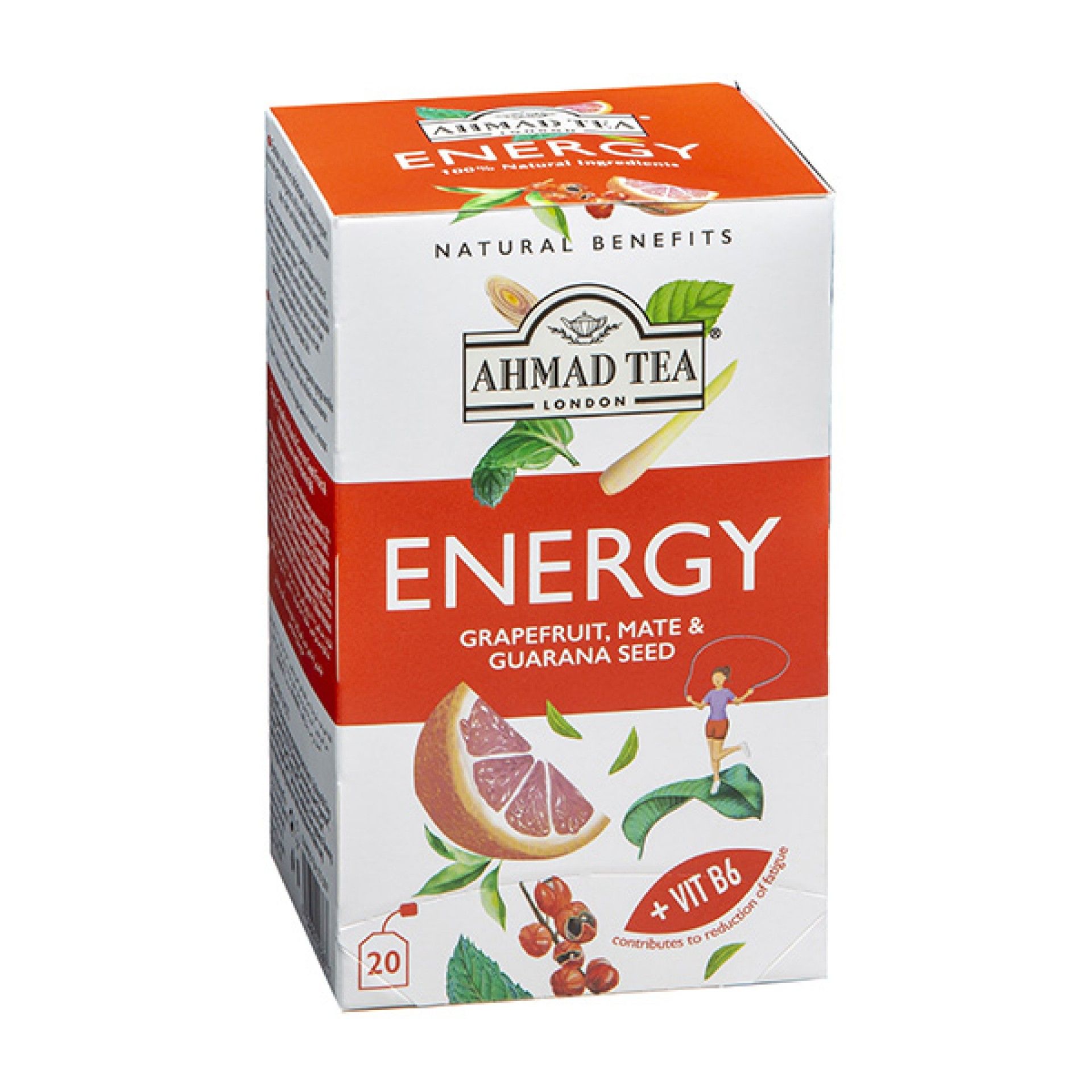 Cha ahmad 20 saq energy grapefruit mate&guarana