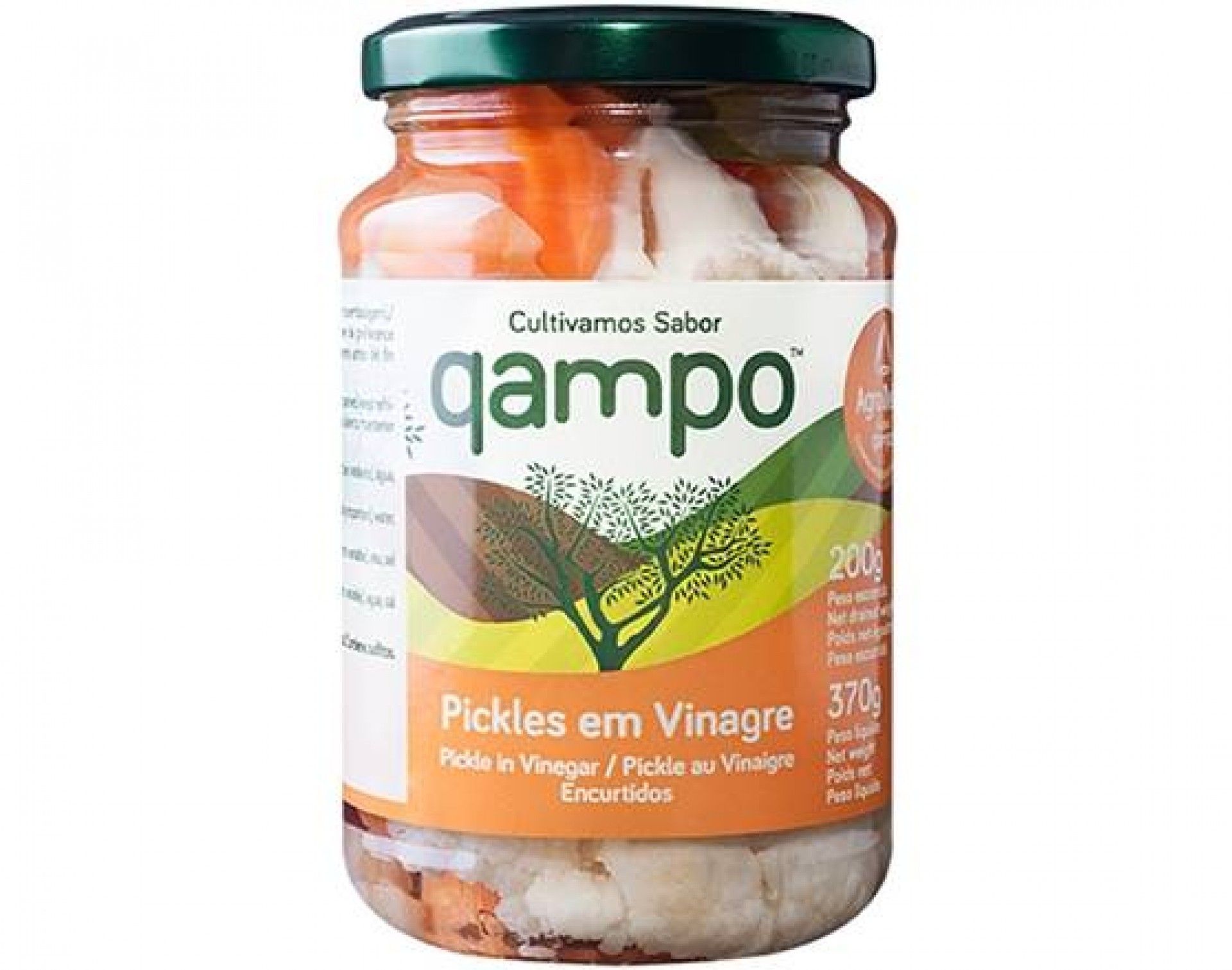 Pickles em vinagre qampo frasco 200gr