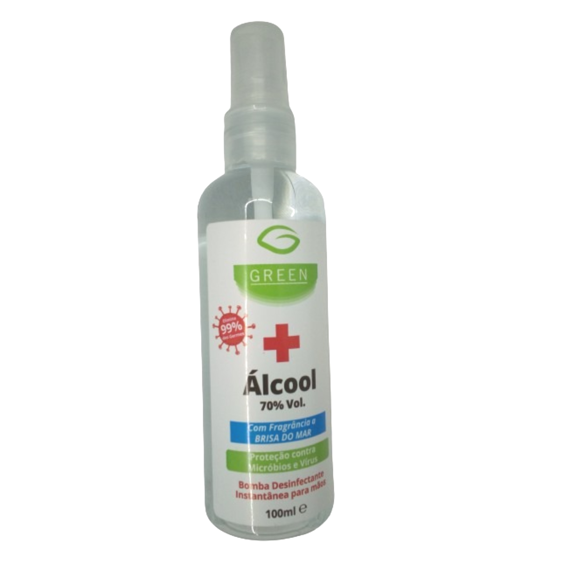 Alcool etilico green 70% 100ml brisa do mar