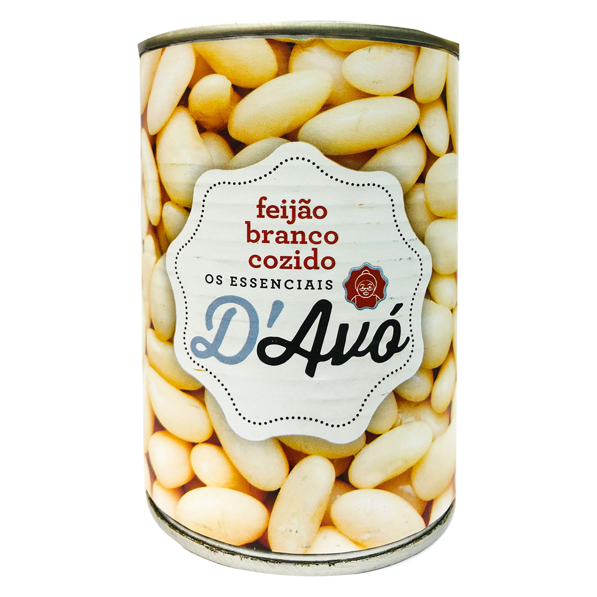 Feijao branco cozido d`avo lata 425gr