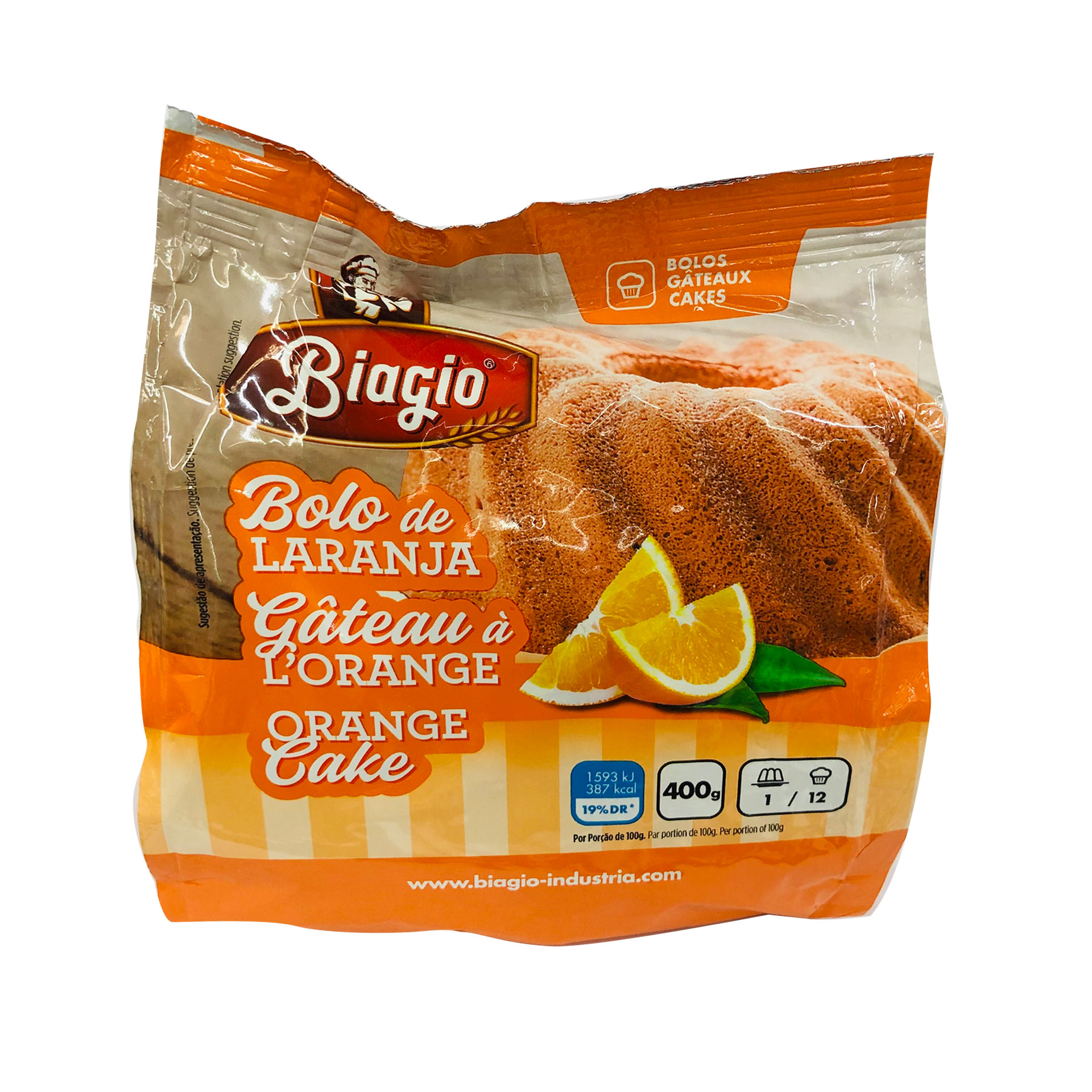 Preparado p/bolo biagio 400gr laranja
