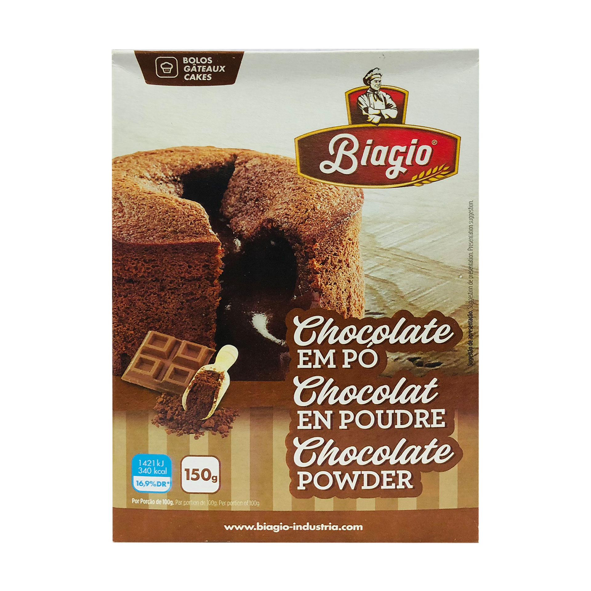 Chocolate em po baggio 150gr