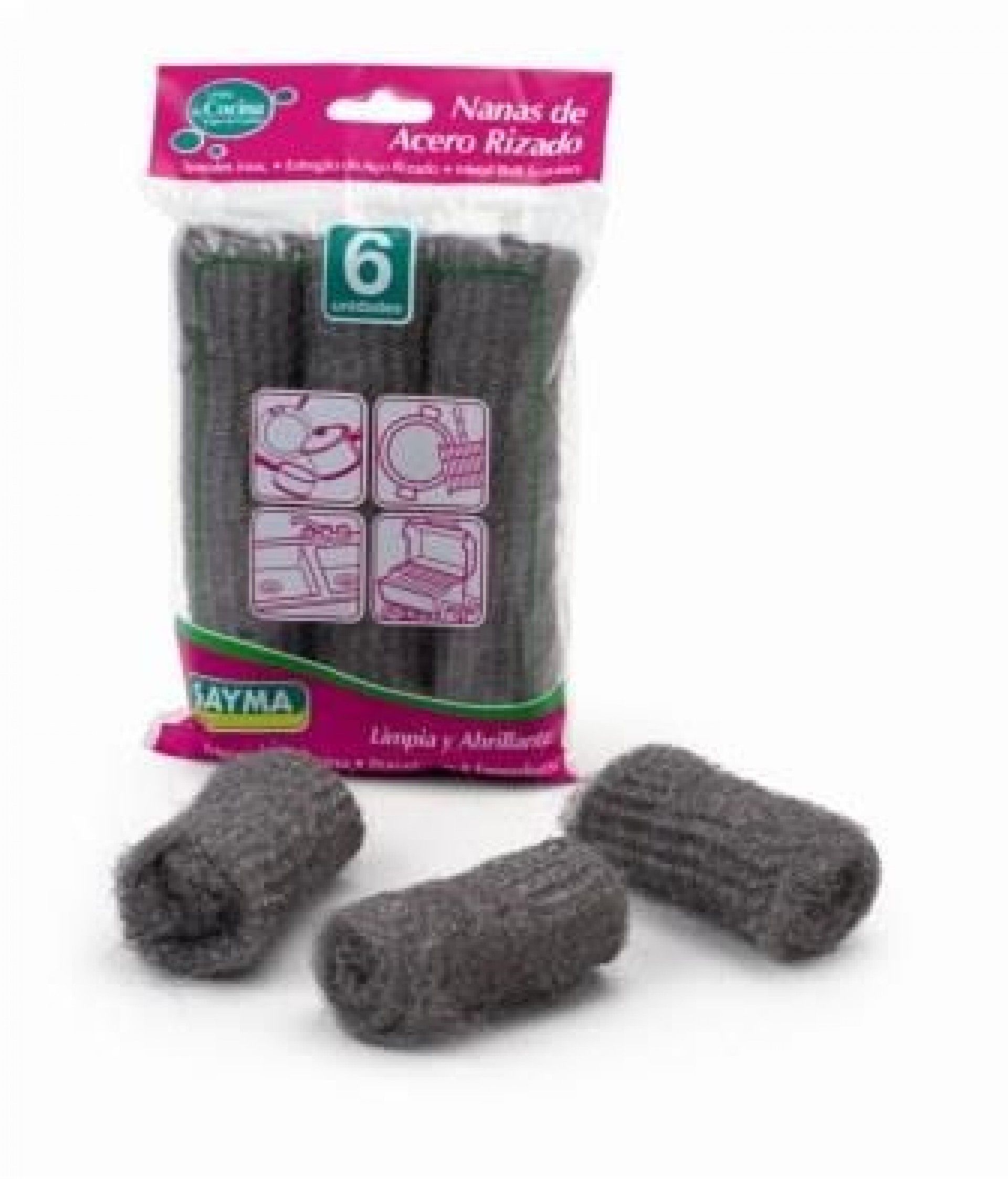 Esfregao palha aço sayma cozinha 6un