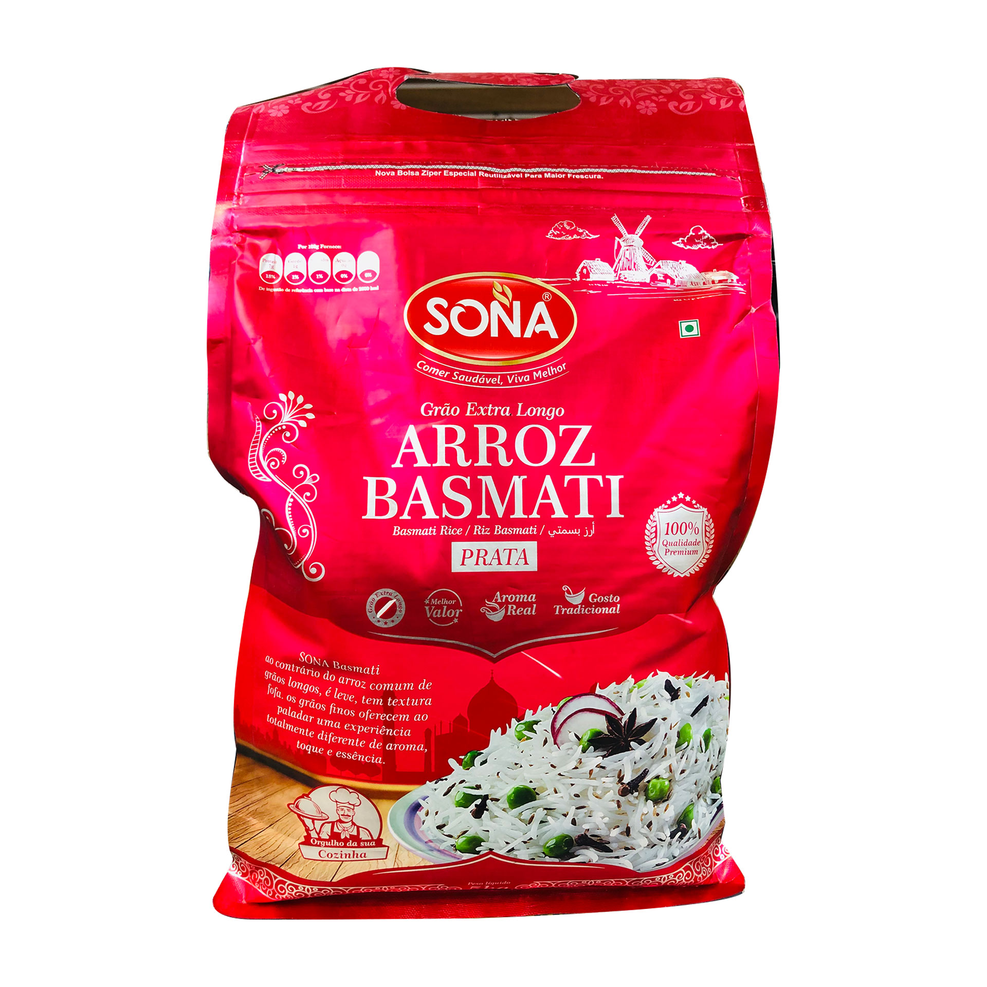Arroz basmati sona silver pouch 5kg