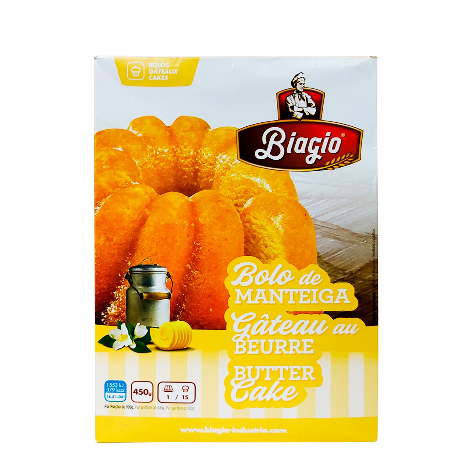 Preparado p/bolo biagio 450gr manteiga