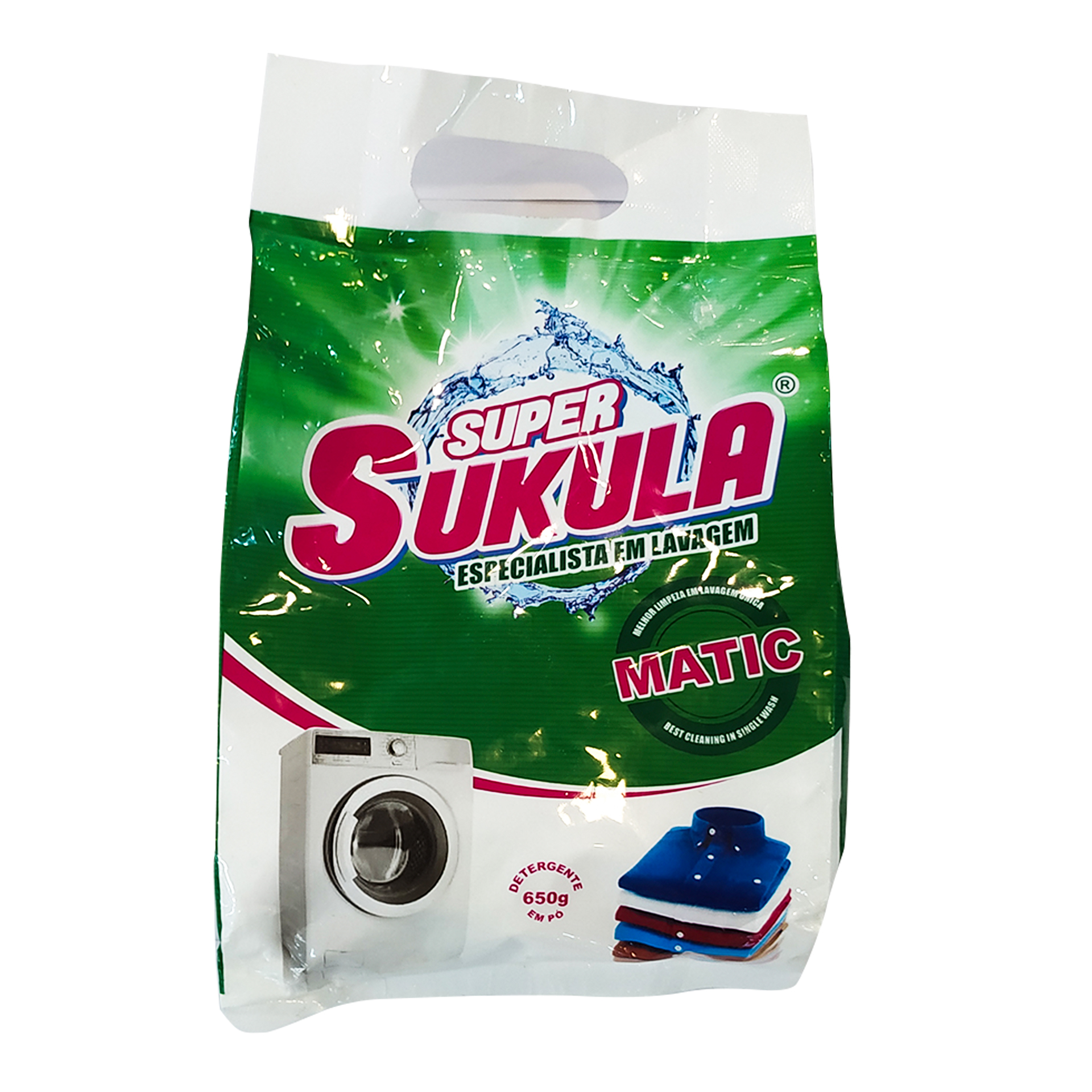 Deterg. roupa po maquina super sukula powder 650gr