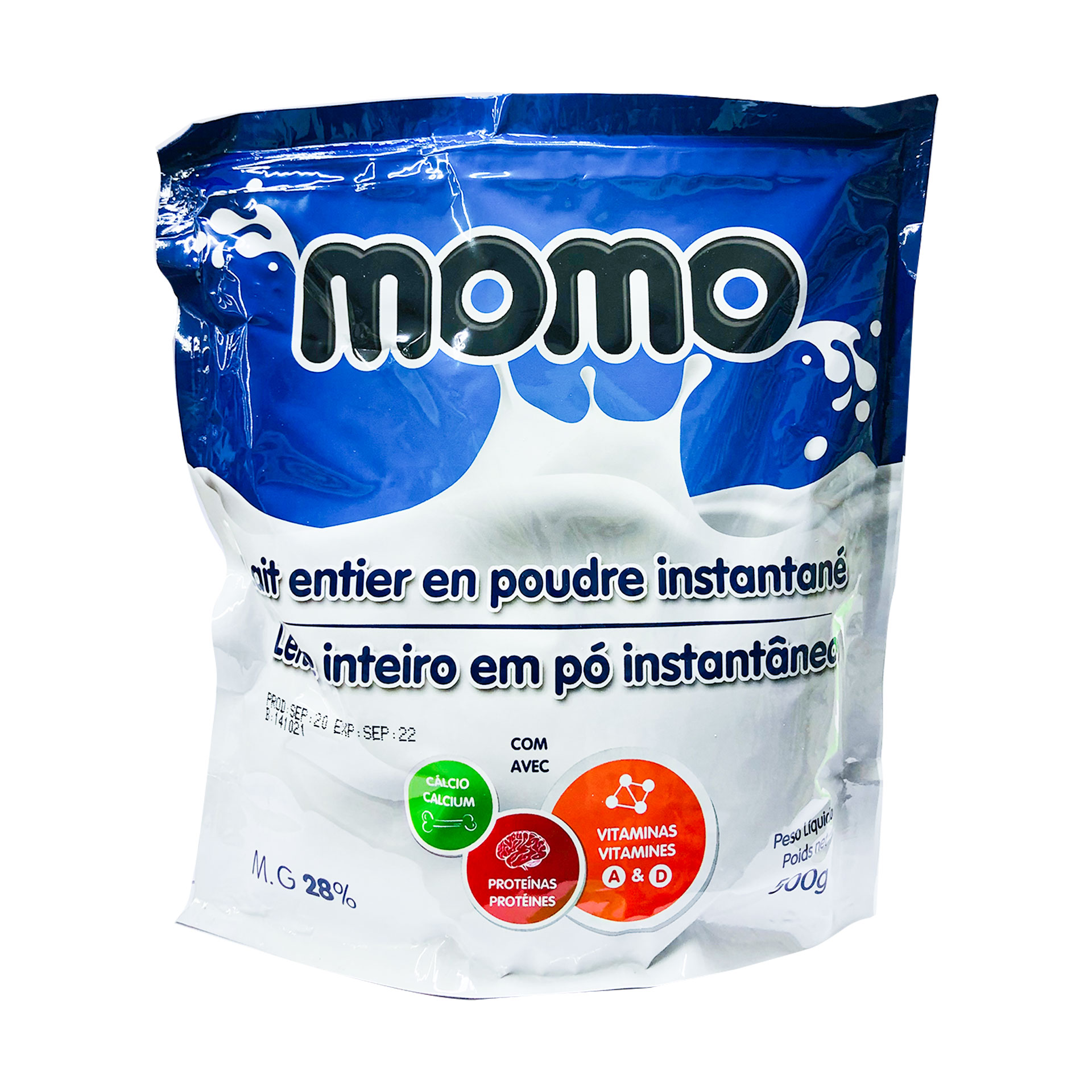 Leite em po instantaneo momo pacote 500gr