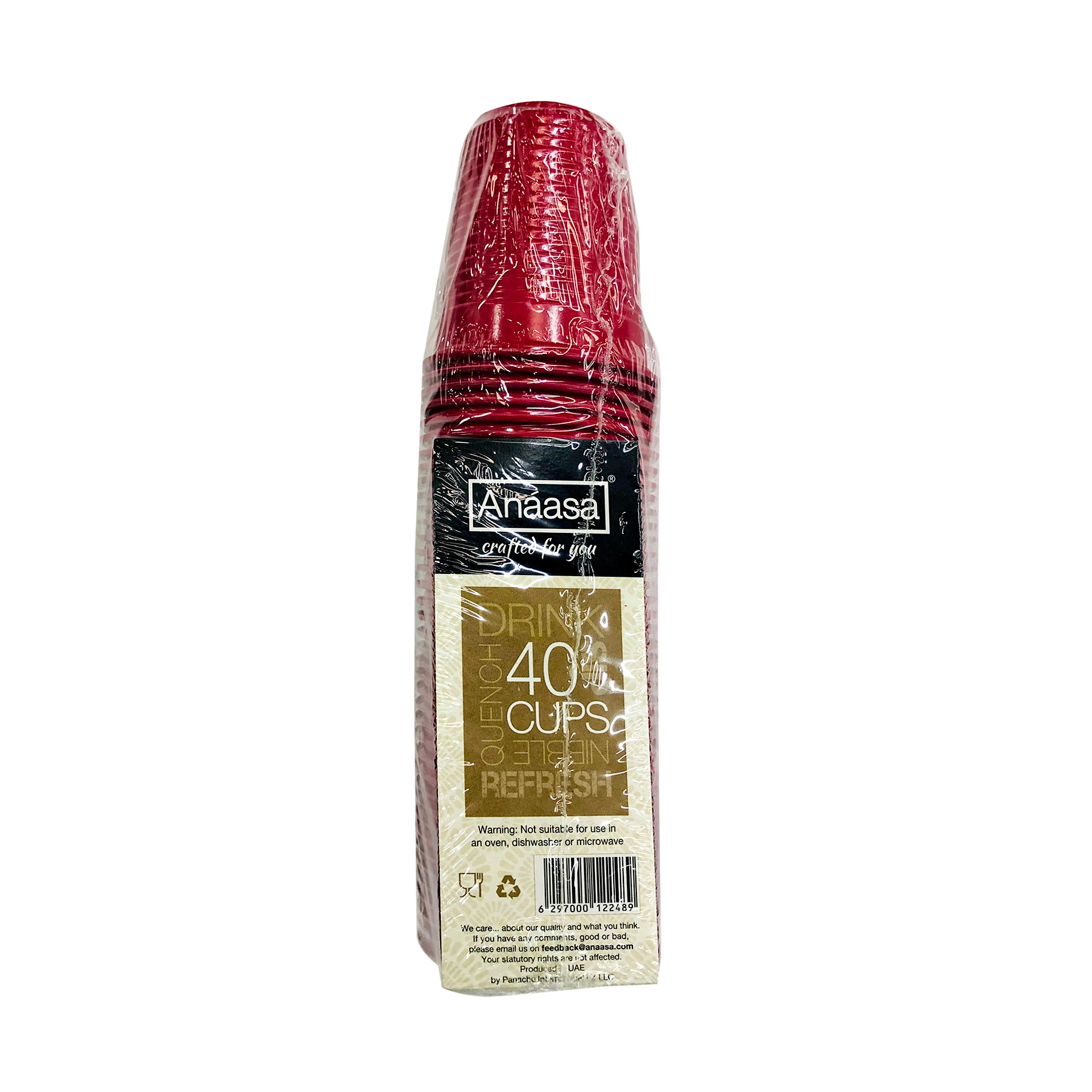 Copo anaasa 177ml conj.40un vermelho