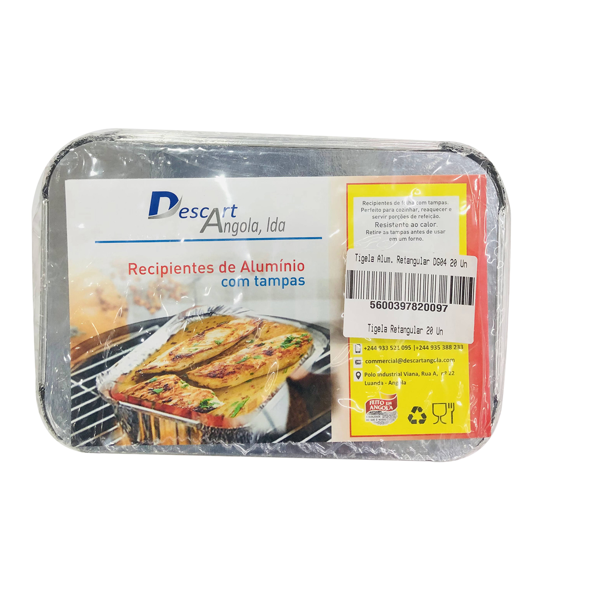 Tigela aluminio retangular dg04 20un