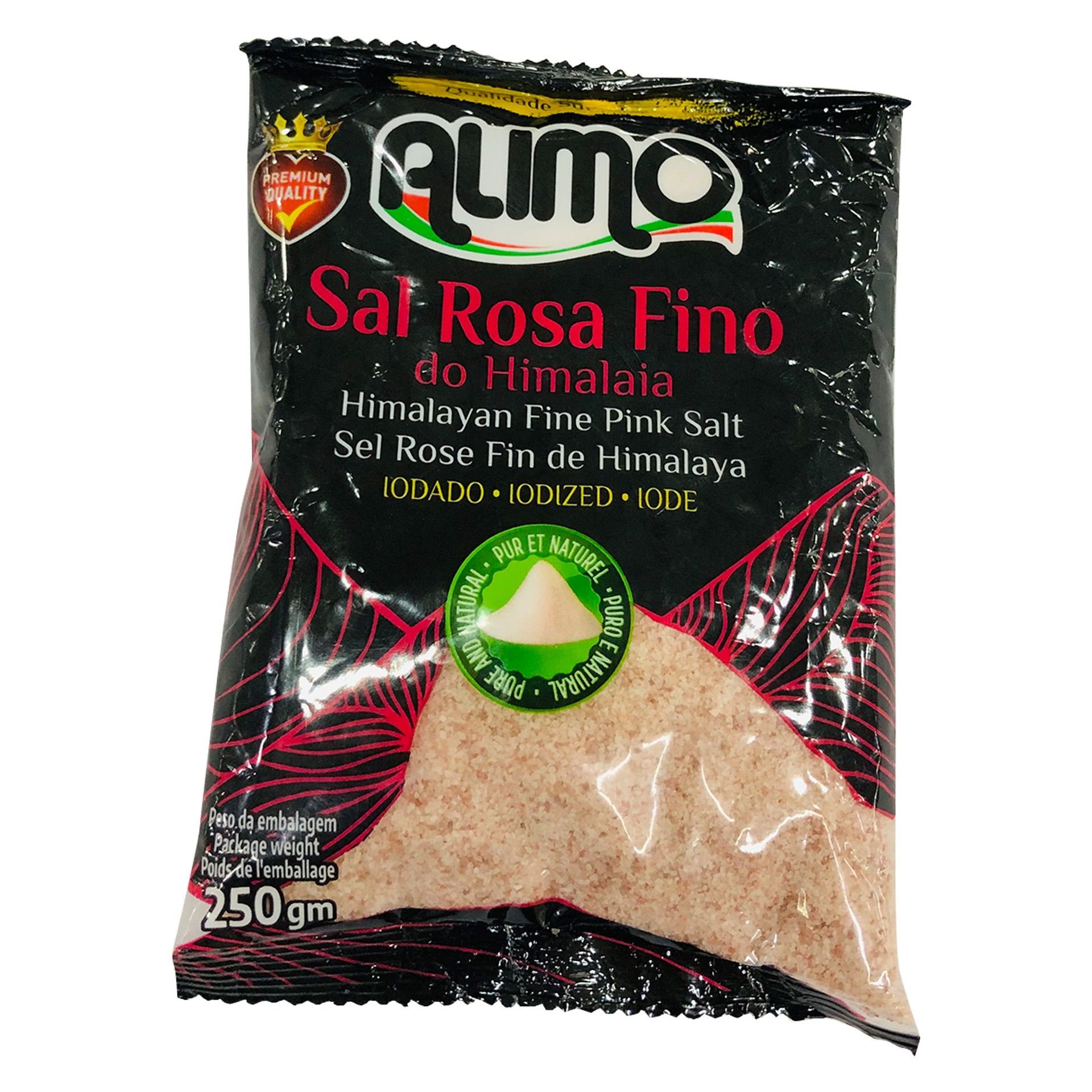 Sal fino rosa do himalaia alimo 250gr