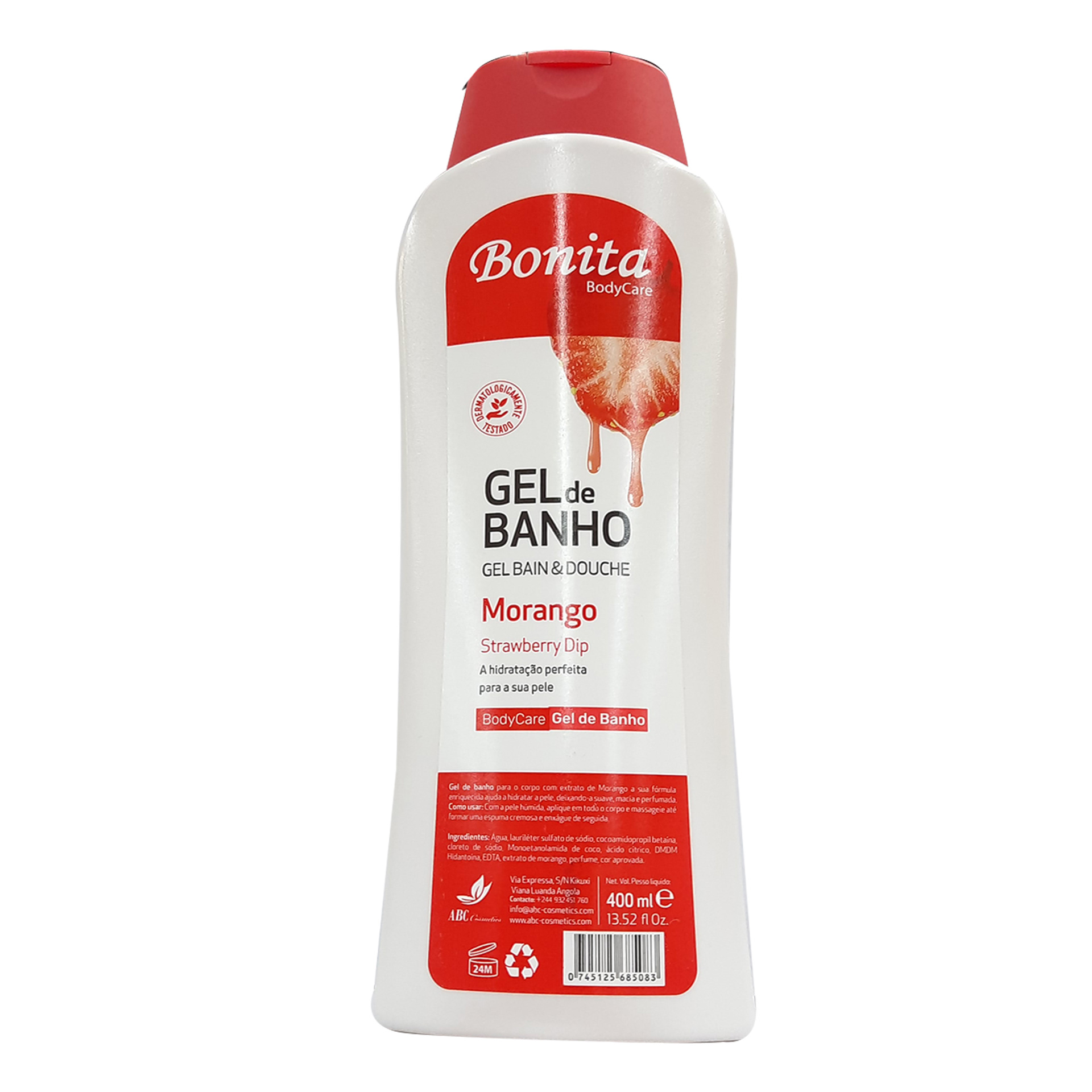 Gel banho bonita 400ml morango