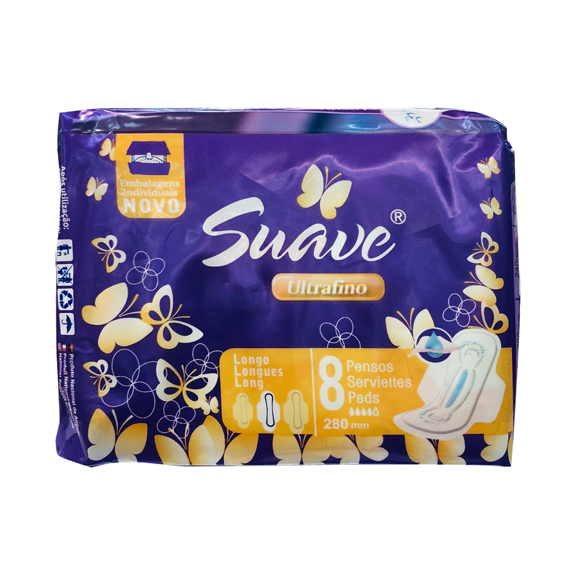 Penso higienico suave ultra fino longo c/alas 8un