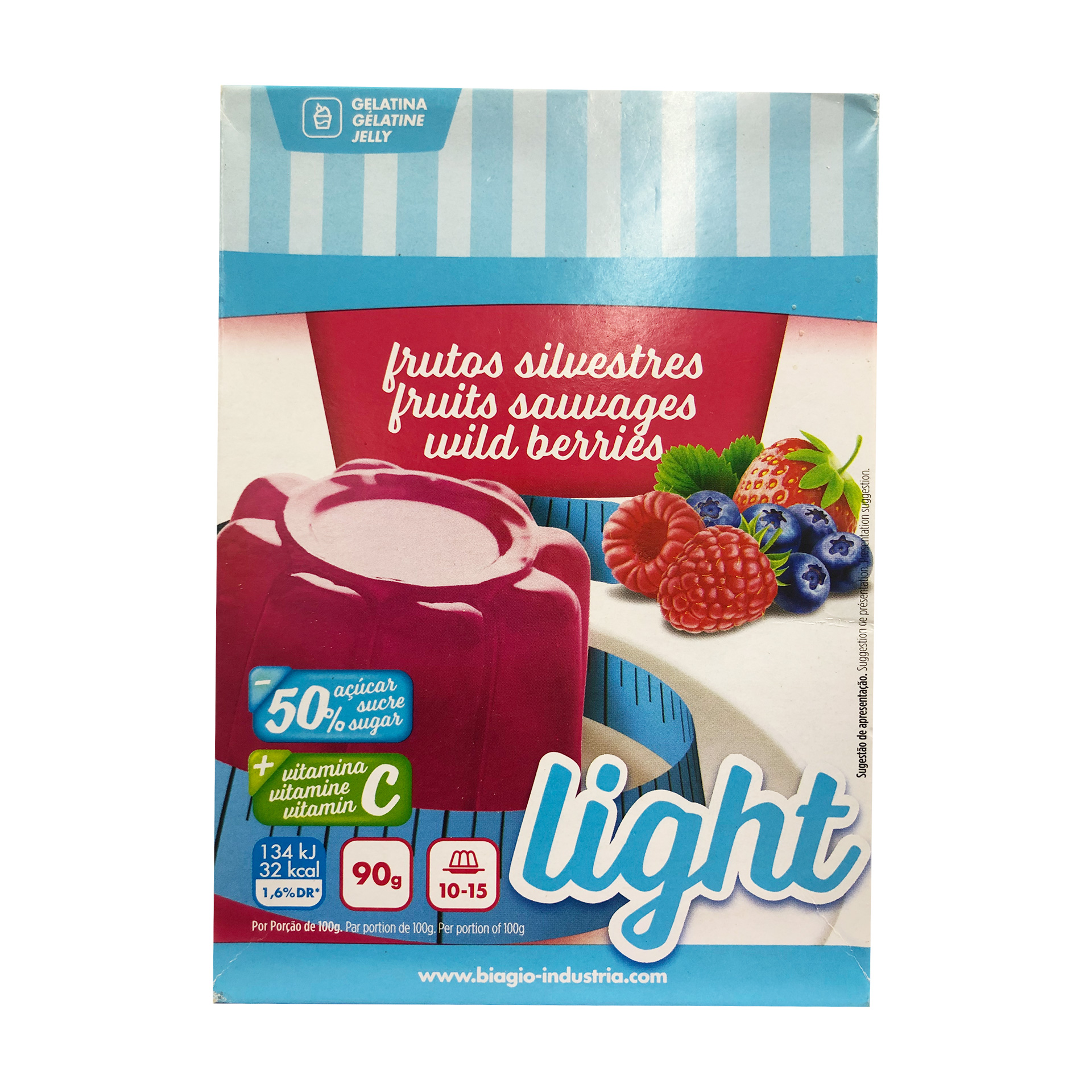 Gelatina light biagio 90gr frutos vermelhos
