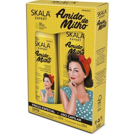 Champo + condicionador skala 325ml amido milho