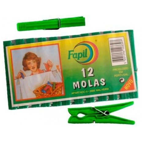 Molas plastico p/roupa fapil conj.12 Molas plastico p/roupa fapil conj.12