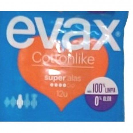 Penso higienico evax cottonlike super alas 12un