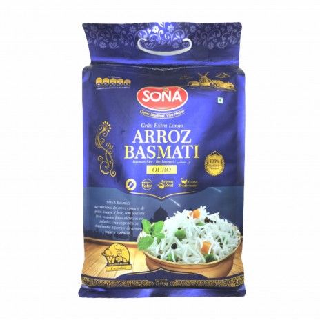 Arroz basmati sona natural saco 5kg pusa gold