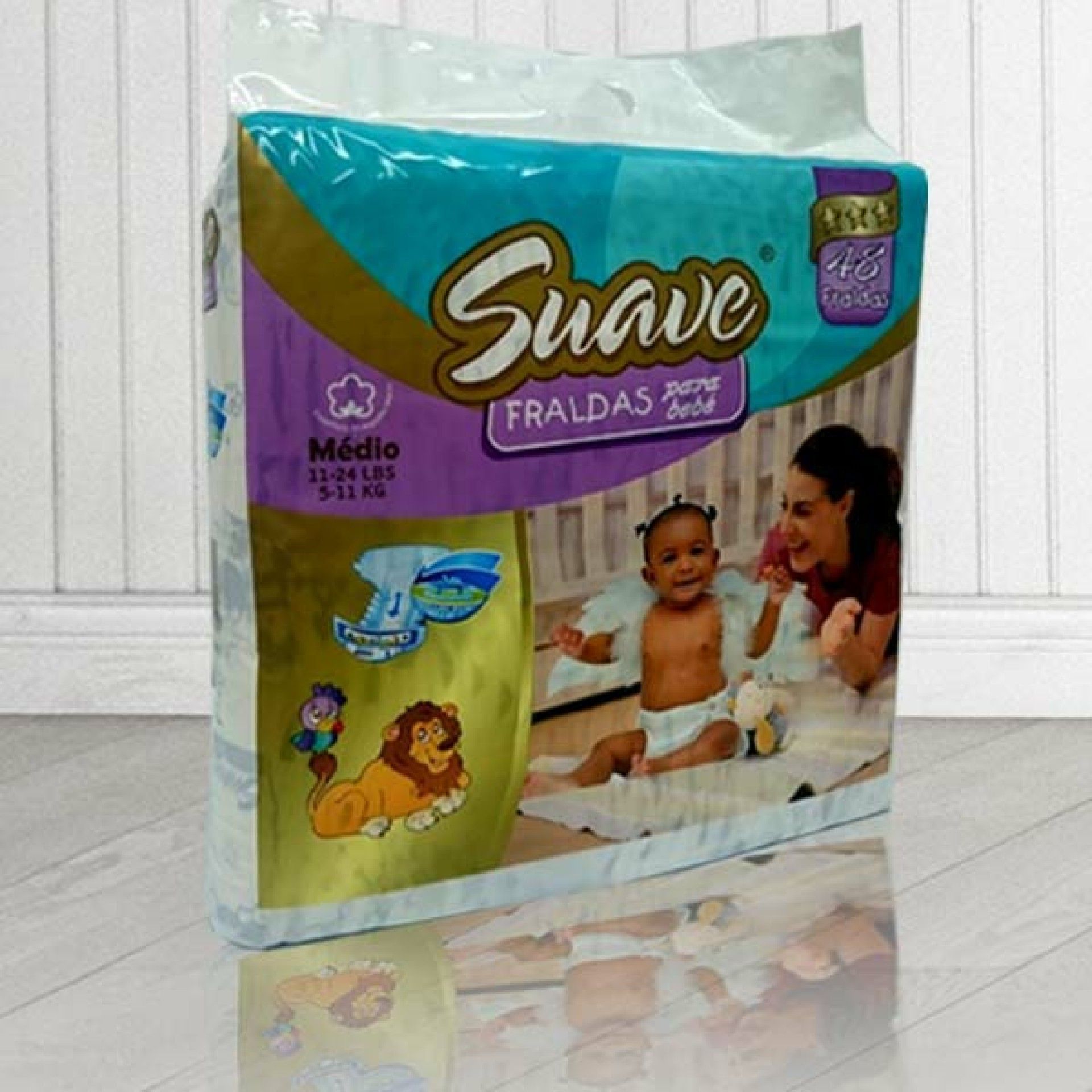 Fraldas suave medio 5-11kg 48un