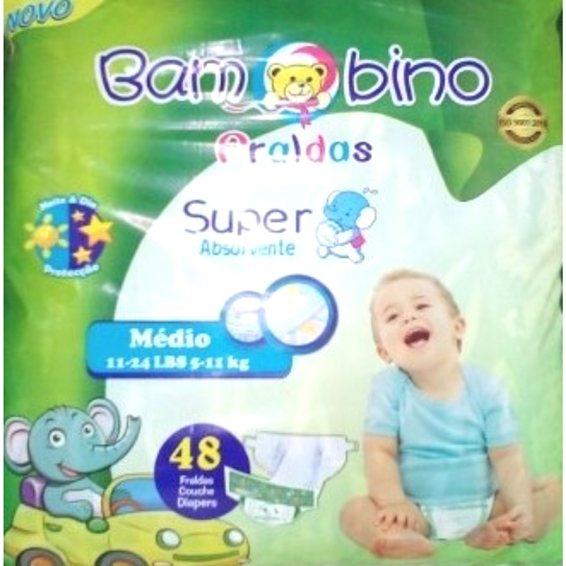 Fraldas descartaveis bambino medio 5-11kg 48un