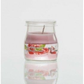 Vela perfumada copo yogurt lumar fresas nata