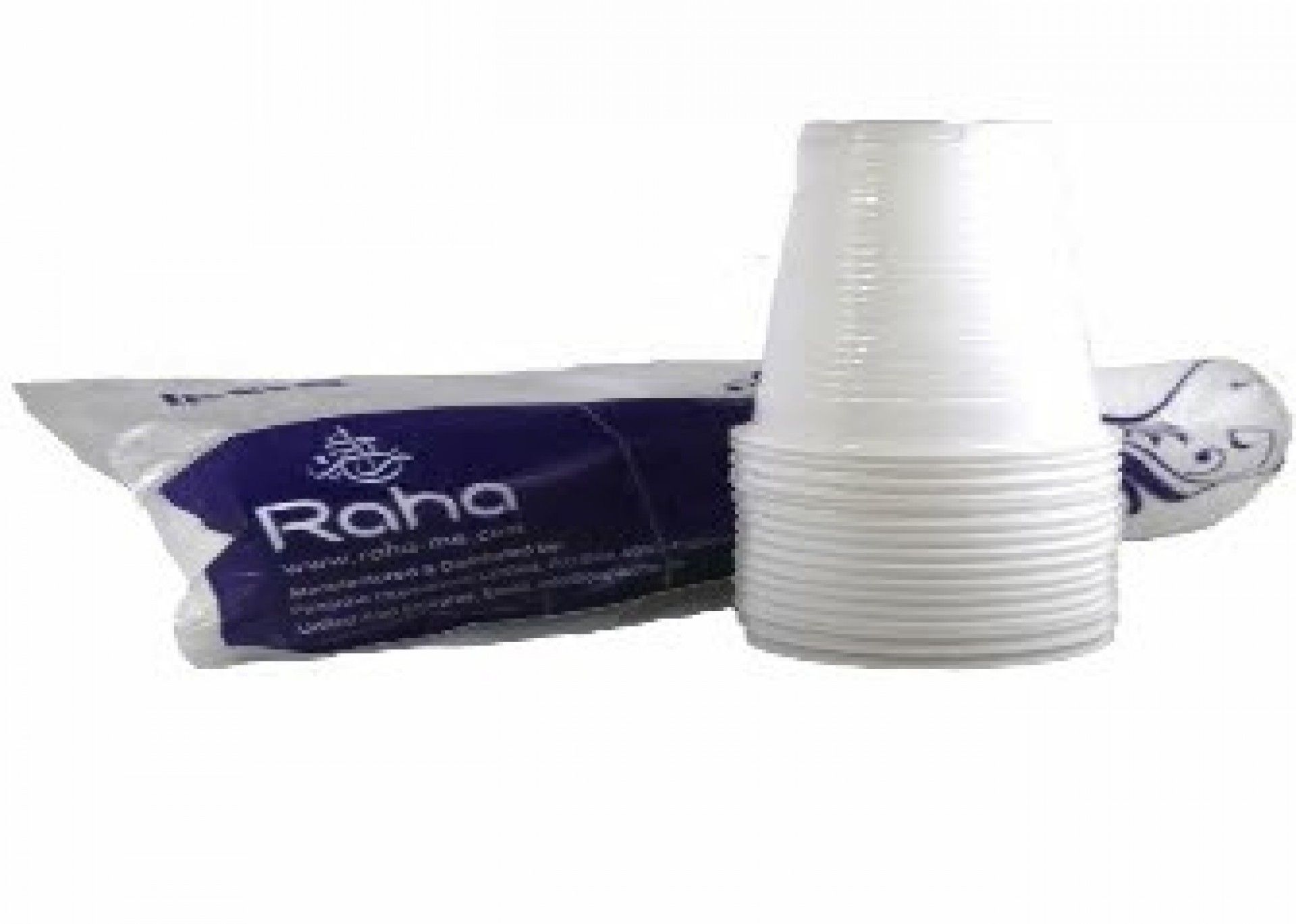 Copo descartavel raha branco 7oz 210ml 50un