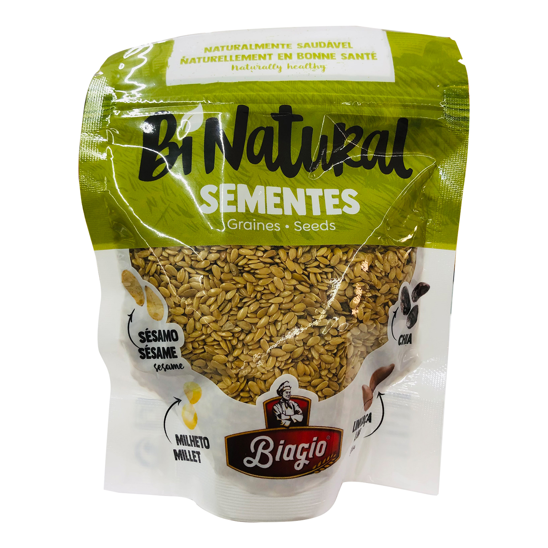 Sementes biagio bi´natural 100gr linhaça dourada