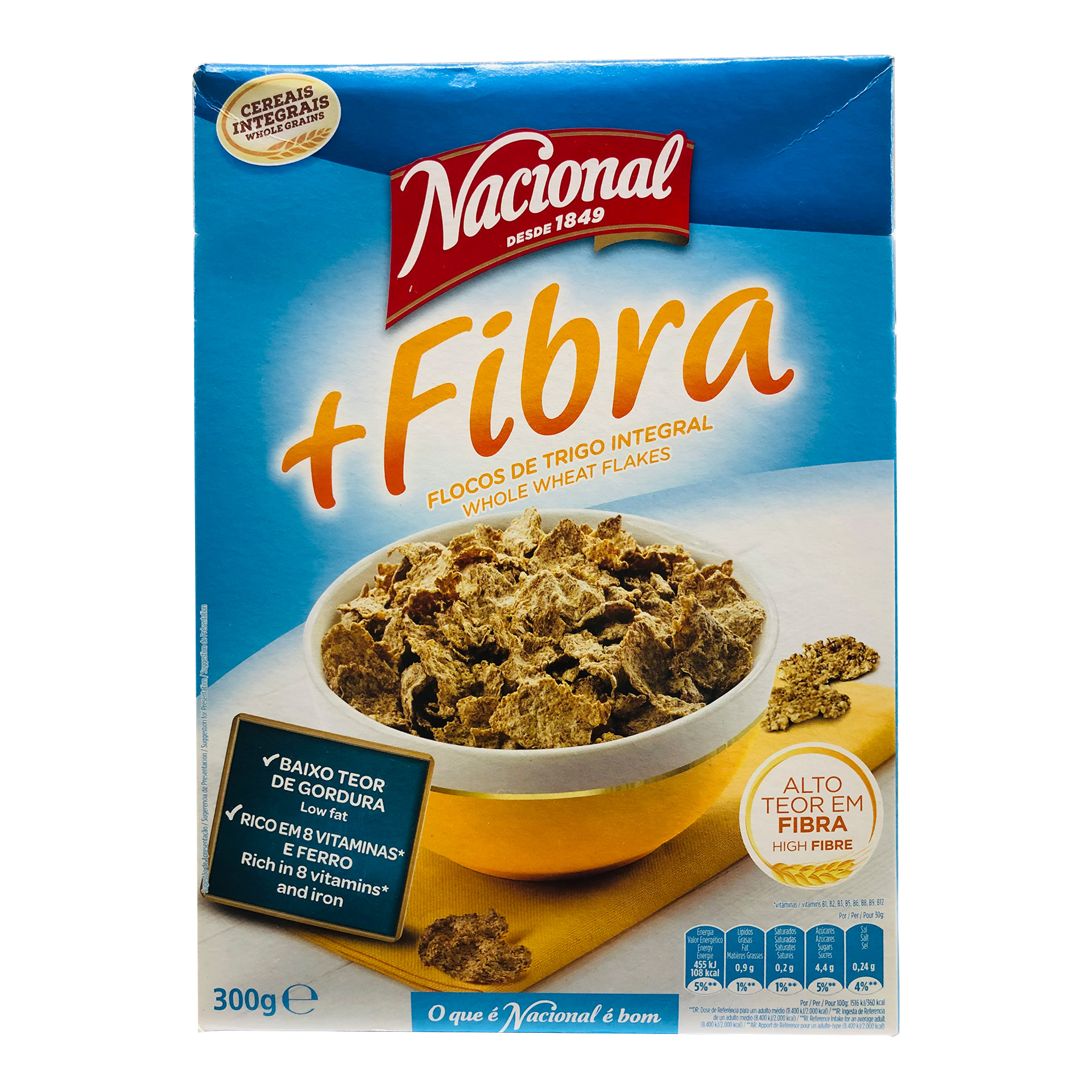 Cereais flocos nacional +fibra 300gr