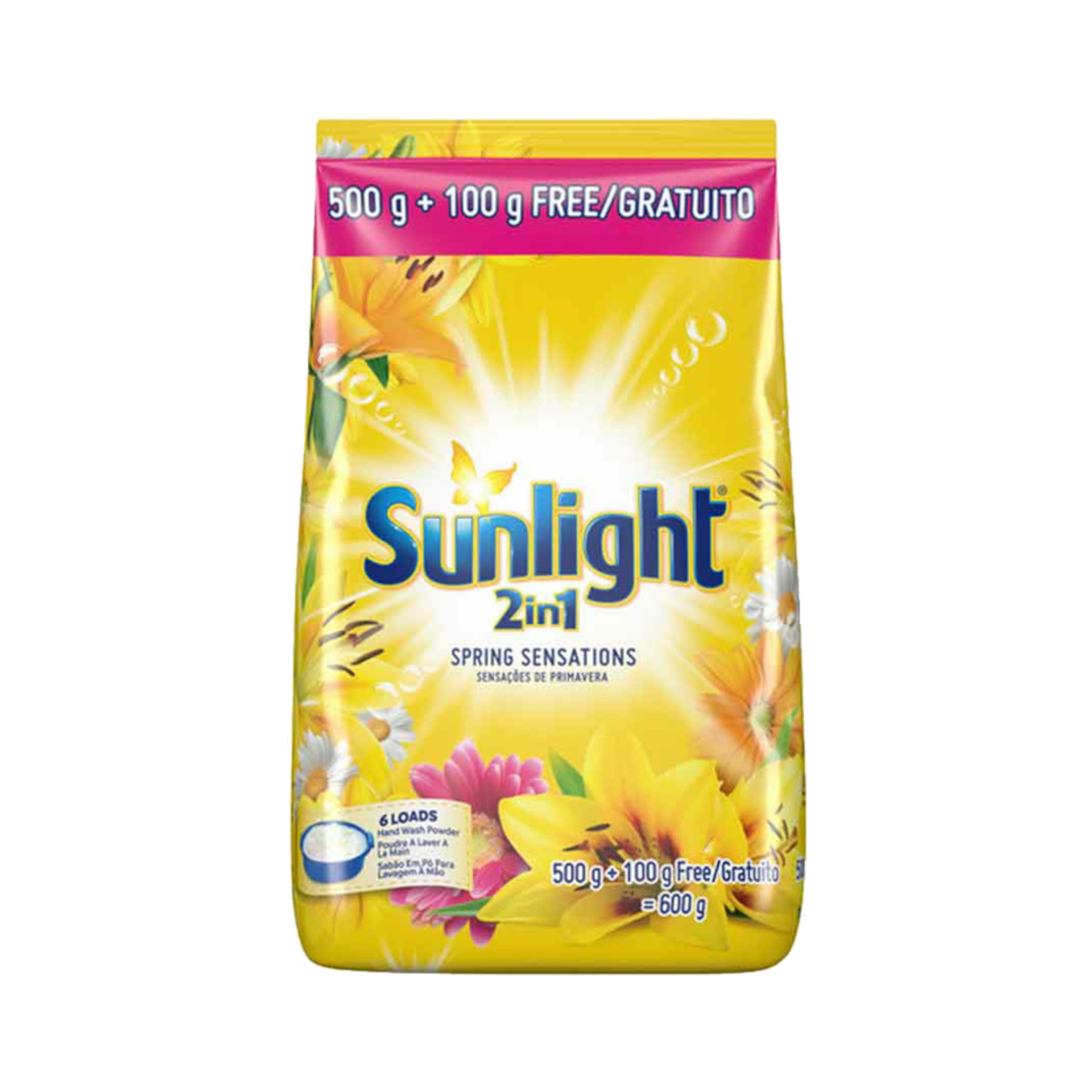 Deterg. roupa po manual sunlight 600gr 2in1