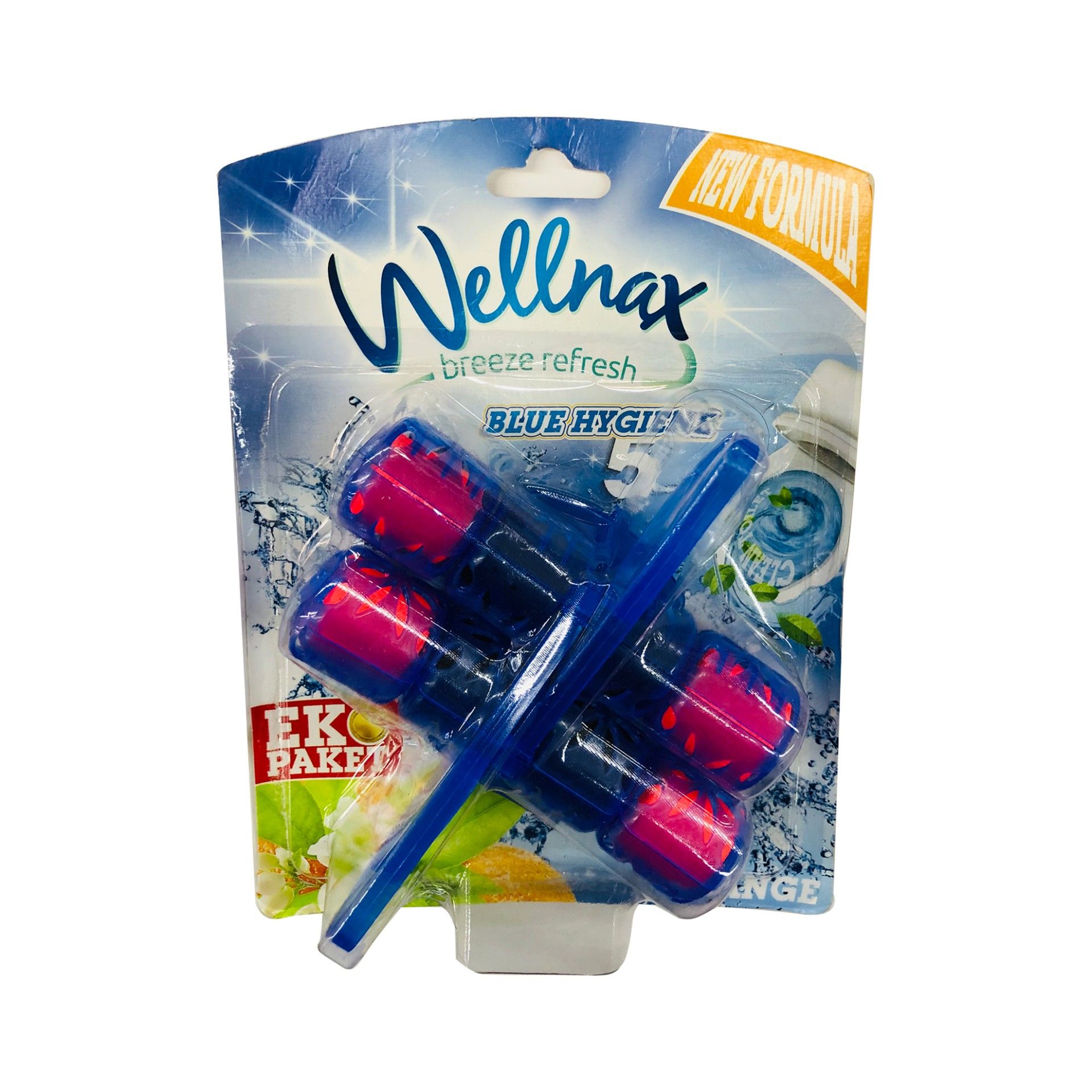 Bloco sanitario wellnax blue hygiene 2x50gr flor laranjeira